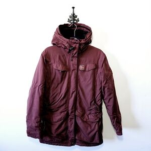 Fjallraven Nuuk Parka Womens Size S Burgundy Coat